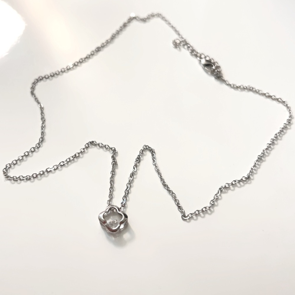 Silver Cloud Clover Layering Necklace